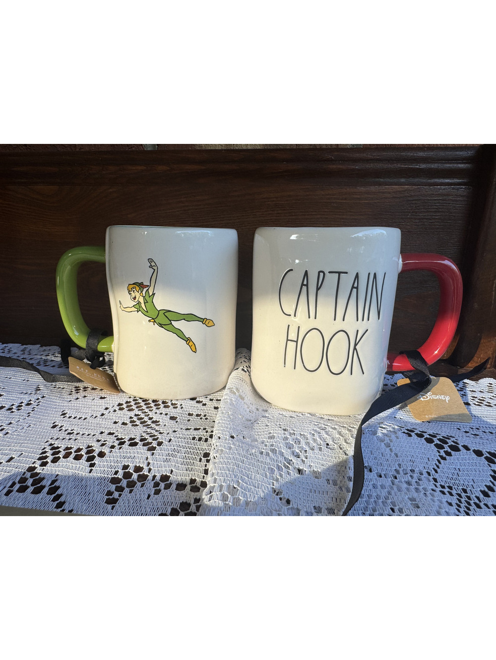 Rae Dunn Artisan Collection Peter Pan and Captain Hook Ceramic Mug Set